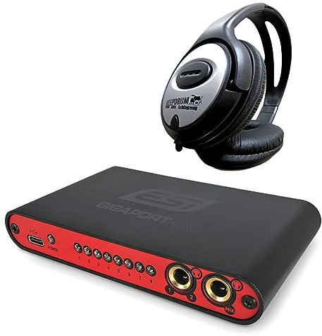 ESI Gigaport EX USB Audio Interface Multi-Track Interface + Keepdrum Headphones