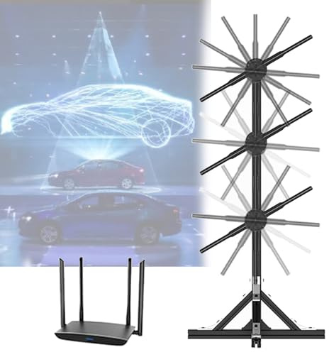 Quixnova Ventilateur d'hologramme 3D, projecteur d'hologramme HD LED 48 cm avec contrôle APP, Support Haut-Parleur Bluetooth, Affichage de projecteur vidéo d'animation 3D pour d'affaires