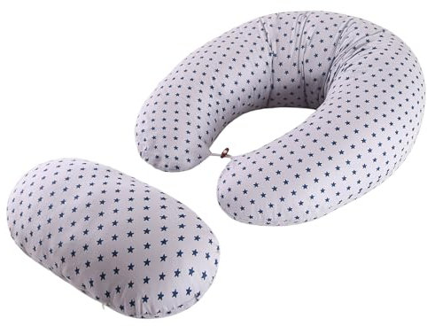 PASUKTER 2 in 1 Schwangerschaftskissen und Stillkissen, Seitenschläferkissen, Vielseitig Größe XXL Kissen, Pregnancy Pillow mit 100% Baumwollbezug
