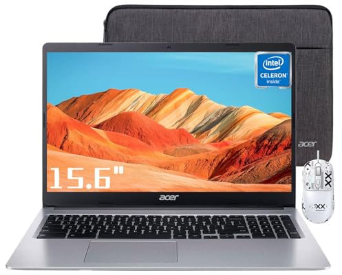 acer Chromebook 315 Laptop, Intel Celeron N4020(Up to 2.8GHz), 15.6 HD Display, 4GB RAM, 64GB eMMC, Intel UHD Graphics, Long Battery Life, WiFi, Bluetooth, Chrome OS, with Mouse