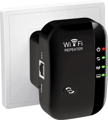 2024 Newest WiFi Extender, WiFi Booster, WiFi Repeater, Covers Up to 3000 Sq.ft and 45 Devices, Internet Booster - with Ethernet Port, Quick Setup, Home Wireless Signal Booster, Black
