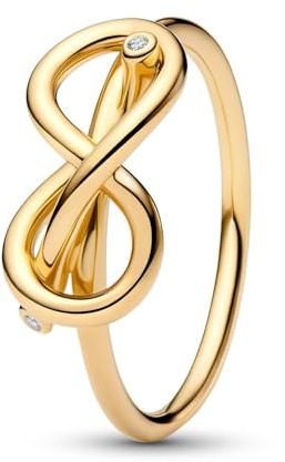 Pandora Anello da donna con nodo infinito, oro 163759C01, 54/17,2, Argento sterling, Zirconia cubica