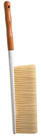 IMIKEYA Escoba de Mano Cerdas Finas para Eliminar Polvo en Sofás, Camas y Ropa, Mango de Madera Flexible y Resistente para Limpieza Diaria