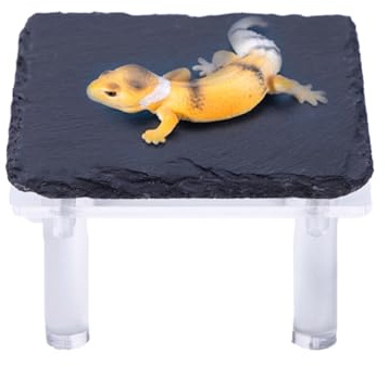 Roca Térmica para Reptiles,Cueva de Escondite para Reptiles con Soporte de Acrílico - Accesorios para Terrario, Decoración De Hábitat para Geckos, Camaleones, Lagartos Y Tortugas para Tomar El Sol