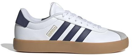Adidas Herren Vl Court 3.0 Sneaker, Cloud White/Dark Blue/Light Stone Grey, 44