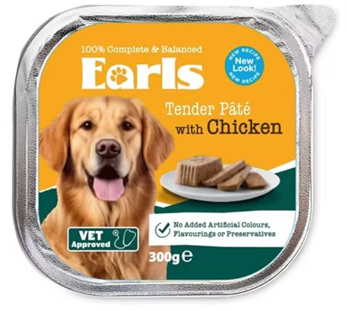 Ark Future Earls Tender Pate Wet Dog Food Pack of 4x 300g – 100% Complete & Balanced Meal – Vet Approved – No Added Artificial Colours, Flavourings or Preservatives (4x, Chicken)
