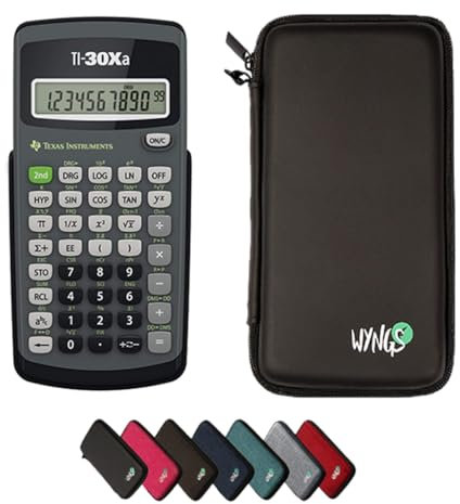 TI-30Xa Taschenrechner inklusive Schutztasche von WYNGS in Schwarz - Basic Set