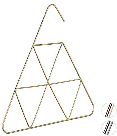 Relaxdays Schalbügel, edles Design, Bügel für Schal, Tuch, Accessoires, 3 mm dünn, platzsparend, Metall Bügel, gold