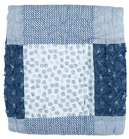 Stephan Baby Heirloom-Quality Pieced Crib Quilt, Denim Dot
