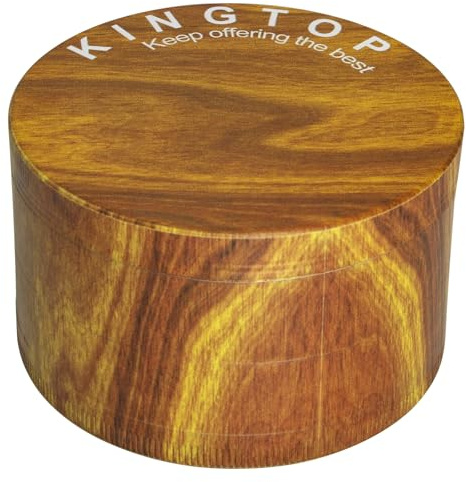 KINGTOP Grinder, Large 3 Spice Grinder (Wood Grain Brown)
