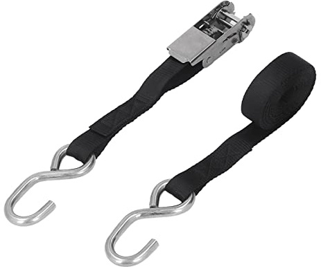 2pcs Stainless Steel Ratchet Straps,Heavy Duty Ratchet Hook with Ratchet Security Straps Powerful Tension for Boat (3 Meters / 9.8ft)