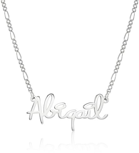 Personalised Name Necklace Pendant| Available in Silver, Gold or Rose Gold | Unique Font | The Perfect Handmade Gift (925 Sterling Silver)