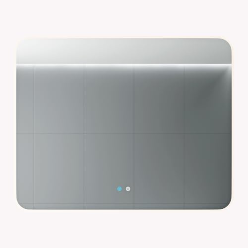 Mai & Mai Badspiegel mit LED Beleuchtung Wandspiegel 100x80cm Bad-Spiegel mit Touchschalter, Beschlagfrei durch Antifog-Schicht 4500K Nova-02