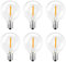 SCNNC 1W Lampadine LED G40 E12 Esterno Ricambi 220V, IP54 Impermeabili 100LM 2700K, Equivalente Incandescenza 10W, Globe G40 LED Filamento Lampadina di Ricambio per Catena Luminosa Stringhe, 6 Pezzi