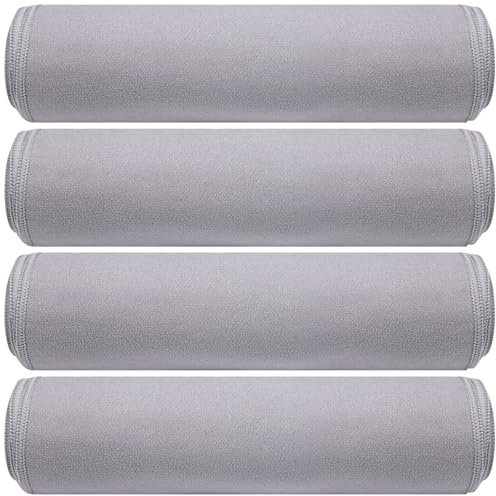 Breling 4 Pack 72 x 24 Hot Yoga Towel Non Slip Microfiber Mat Towel Sweat Absorbent Soft Pilates Mat Essentials for Hot Yoga Pilates Exercise(Light Grey)