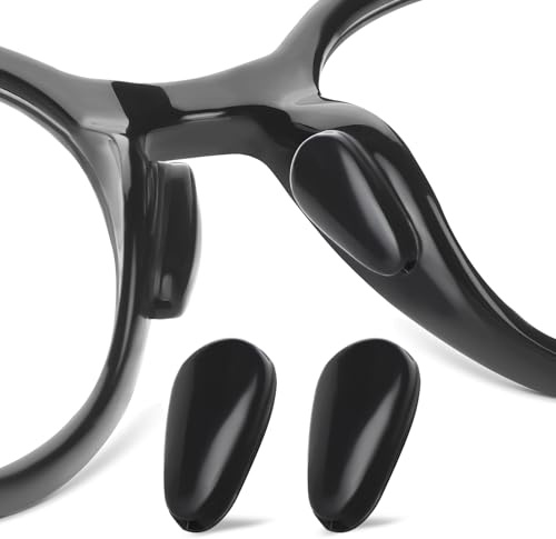 FOFALY Glasses Nose Pads, Anti Slip Eyeglass Nose Pad 3.2mm Heightened Airbag Cushions, Silicone Adhesive Glasses Nose Grips, Teardrop Replacement Nose Pads for Sunglasses (5 Black Pairs)