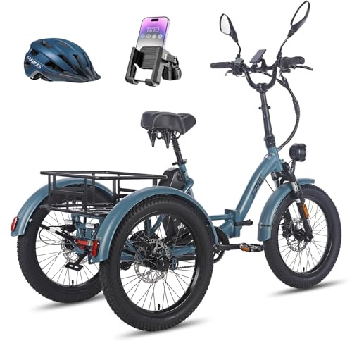 Fafrees F20 MATE - Triciclo Elettrico per Adulti Pieghevole con 75km Autonomia, Motore 65N.m e Freni Idraulici - Bici Elettrica 3 Ruote per Uomo Donna (BLU)