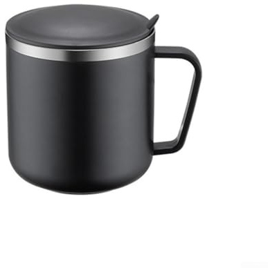Mug de camping isotherme en acier inoxydable 304, convient pour les boissons chaudes et froides, facile à nettoyer (gris bleu)