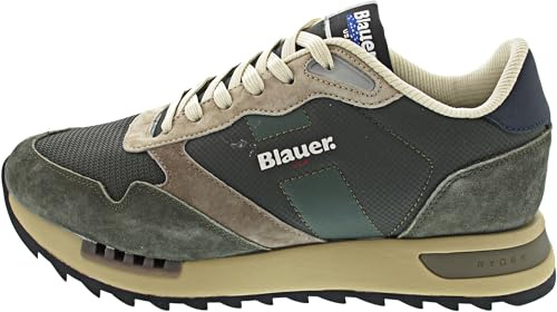 Blauer F5ryder01 Sneakers Con Lacci In Tessuto/camoscio Da Uomo MILITARE/NAVY 43