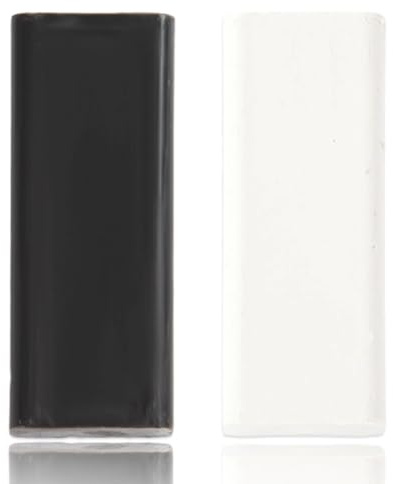 YUVKIN 2 pièces Cire de réparation pour meubles, stratifié, Bâtons de restauration, rebouche bois, parquet bois, combler et réparer les rayures et trous, pour sols (8cm*1.5cm) (noir et blanc)