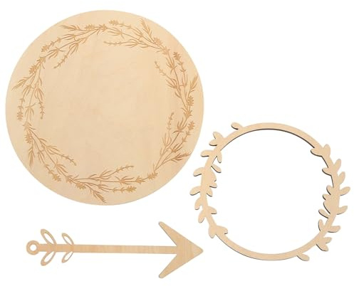 SOIMISS Disque en Bois Jalonné et Cartes Mensuelles pour Annoncer la Naissance, Accessoire Photo pour Bébé et Décoration Crèche