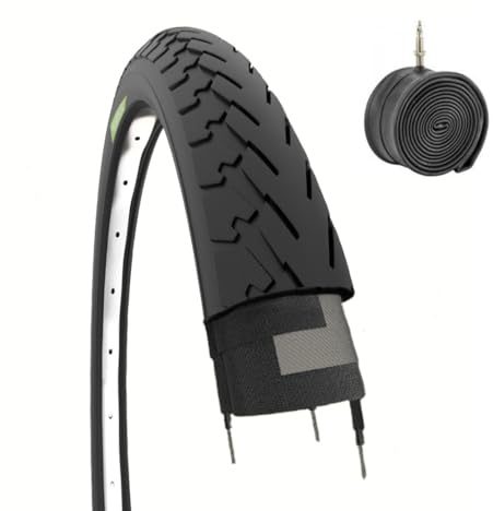 1 neumático negro + 1 cámara de aire para bicicleta City Bike Trekking 700 x 35 28 1 5/8 3/8 (37-622) 700 x 35c