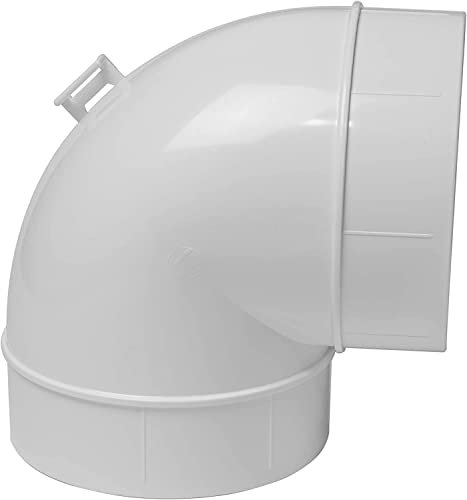 Vent Systems Codo de 90 grados de 4 pulgadas - Conector de conducto de plástico - Accesorio de conducto para tubo redondo rígido o flexible de PVC/adaptador de sistema de ventilación de tubo