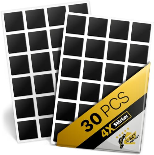 Carrés magnétiques autocollants (chacun 1,2 cm x 1,2 cm) – Aimants adhésifs flexibles – Feuilles magnétiques à décoller et à coller – Le ruban adhésif est une alternative aux