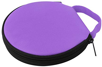 Uposao CD Sac de Rangement, Couleur Unie Ronde en Tissu Oxford Disque de Stockage DVD Portable Couvercle 20 Disques Pochette à Glissière pour Voyages Domicile Voiture
