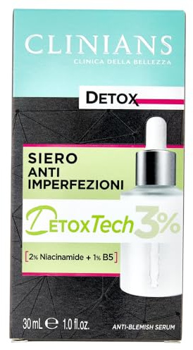 CLINIANS | Siero Anti Imperfezioni, Detox, Dermatologicamente Testato, Made in Italy, 30 ml