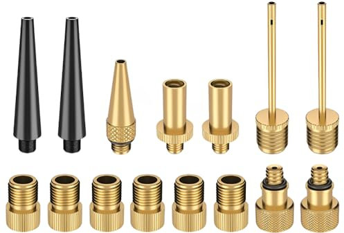 XFentech 15 Stück Fahrradpumpenadapter - Fahrradventil Adapter AV DV SV Fahrrad Ventiladapter Ventil Set, Ventil für Fahrradpumpel für Kompressor, Luftpumpe, Kugelpumpe, Zubehör für Fahrradpumpen