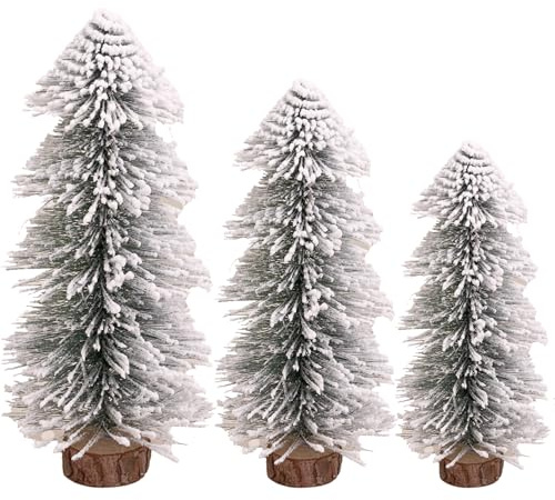 3 Pezzi Mini Alberi di Natale in Miniatura 15cm 20cm 25cm