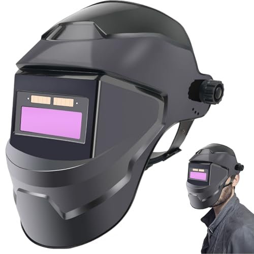 Casque de soudage assombrissement Automatique, Casque de soudage PP léger avec Objectif LCD, Casque de Soudeur réglable à 180 °