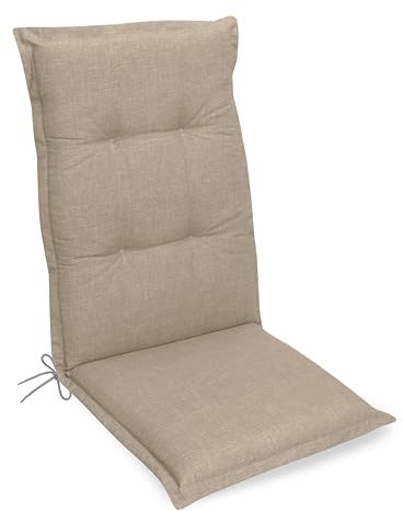 Gardissimo Premium Hochlehner Natur, Gartenstuhlauflagen 120 x 50 x 8 cm Auflage Polsterauflage UV-Lichtecht Stuhlauflage Sitzauflage