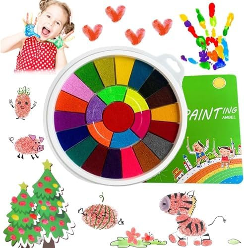 Set per Pittura con le Dita per Bambini 25 Colori Baby Finger Paints Set di Tempere Colorate per Bambini, Kit Pittura Super Lavabili Kit Pittura per Bambini - Kit di Pittura a Dita Lavabile con