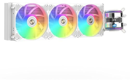SIMPLETEK - CPU-Flüssigkeitskühlkörper 360 mm RGB | LGA 1700 2066 2011 1366 1200 115X AM5 AM4 AM3 AM2 AM2+ FM1 TR4 | Weiß | Für Gaming und Overclocking