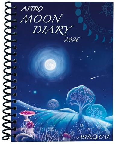 Astrocal Moon Diary 2026, Lunar Calendar Datebook, Personal Organiser, Moon Phase Diary Planner, USA