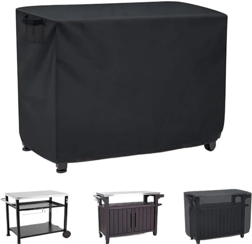 Grillskydd, Flyttbar matvagn for utomhusbruk, pizzaugn, grillbordsöverdrag for uteplats, utekök(140X61X81cm)