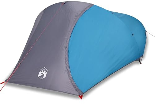 Refugio para 4 personas para acampada con cúpula azul resistente al agua, ligero y portátil para la familia con lluvia, puerto eléctrico para cable eléctrico, perfecto para senderismo, mochilero y