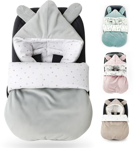 Saco de Invierno para Bebé, Dormir y Cochecito - Cuna para Todo el Año, Gris, 78x45 cm (1er Pack)