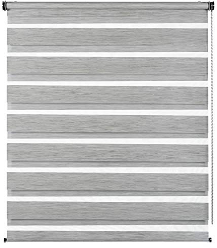 Gardinia Doppelrollo de Luxe grau-Melange 120 x 180