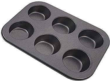 EUROXANTY Moldes de horno para 6 Magdalenas y Muffins | Acero al Carbono con Recubrimiento Antiadherente | Fácil limpieza | Molde Repostería