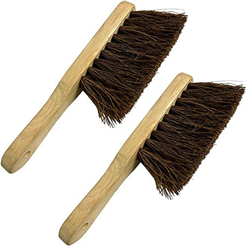 LSC Wooden Hard Stiff Bristle Hand Brush Natural Stiff Bassine Bristles Brush Scrubbing HandBrush Heavy Duty Home or Office Use (PACK OF 2)