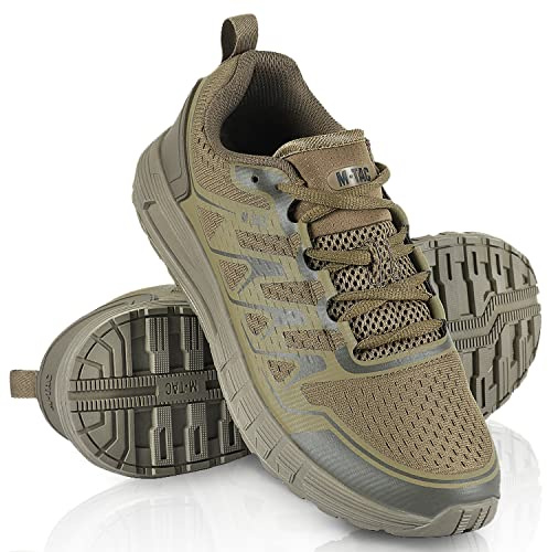 M-Tac Tactical Sneakers for Men – Lightweight Breathable Mesh Hiking & Training Shoes, Non-Slip EVA Sole, Durable Outdoor Walking Shoes for Hot Weather (Dark Olive, 9.5)