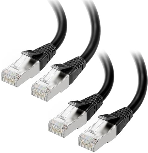 Cable Matters [Cat8 Certified] 2-Pack 40Gbps Shielded Cat 8 Ethernet Cable - 5ft, 2000Mhz Category 8 Ethernet Cord, Cat8 Cable for Gaming, Black