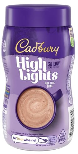 Cadbury Highlights Milk Chocolate Hot Drink, Low Calorie, Stir in Hot Water, Approximately 14 Servings, 180 g (Pack of 1)