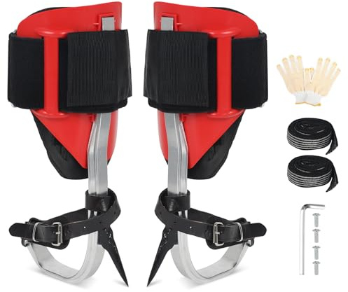jackfru Set di punte per arrampicata sugli alberi, artefatto, ramponi, kit per esercizi di arrampicata sugli alberi, sopravvivenza nella giungla, raccolta di frutta, ecc. Set di punte (rosso)