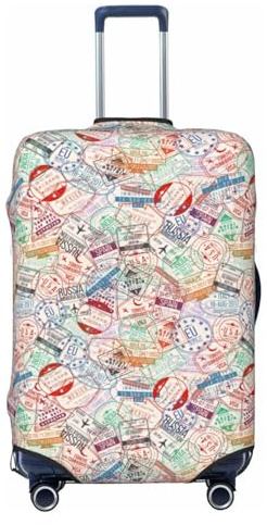 Buewutiry Copertura protettiva per bagagli da viaggio, con timbro per passaporto, antigraffio, adatta per bagagli da 45,7 a 81,7 cm, Nero , L