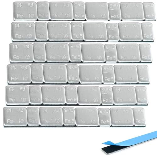 Pesi Adesivi Pesi in Acciaio Striscia Adesiva,Catena Pesi Adesivi, 5g *4 + 10g*4 Bordo Strappo Striscia Adesiva Pesi Equilibratura,Pesi di bilanciamento per Auto, Camion, SUV e Motocicli 6 Strisce