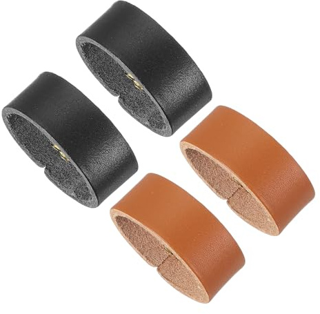 PATIKIL Sujetador De Tira De Cuero 4 Piezas Sujetadores De Cinturón De Cuero Retenedores De Tiras Repuesto Para Cinturones/Tiras De 1.3 Pulgadas De Ancho Negro/Amarillo Terroso